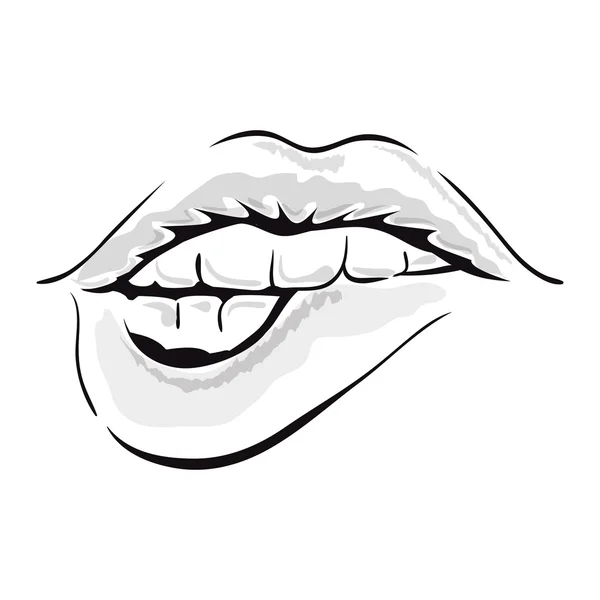 Mouth with red sexy lips — Stock Vector