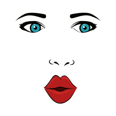 kadın yüz pop sanat