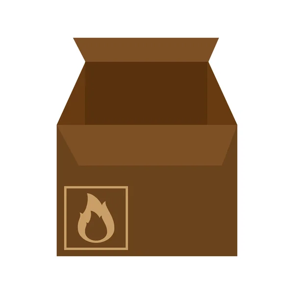 Carton box with flammable sign — Stock Vector