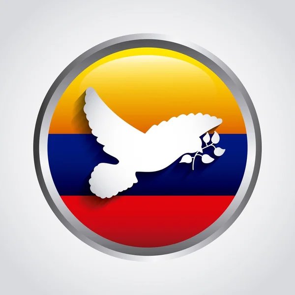コロンビア平和の鳩とオリーブの枝 — ストックベクタ