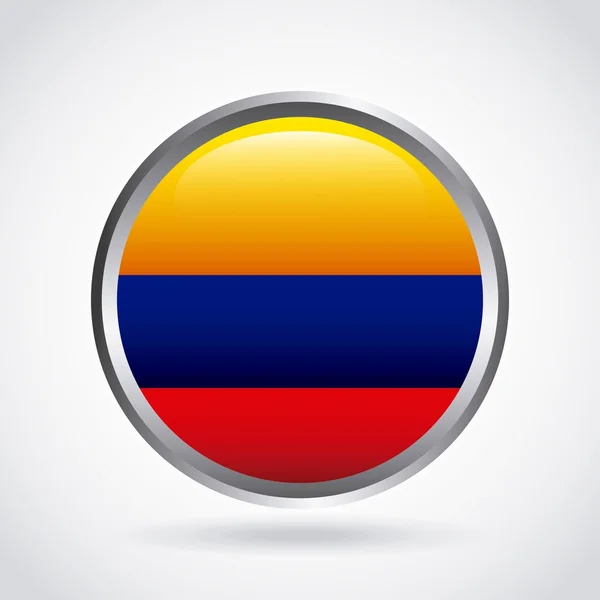 Ícone colorido bandeira colombiana —  Vetores de Stock