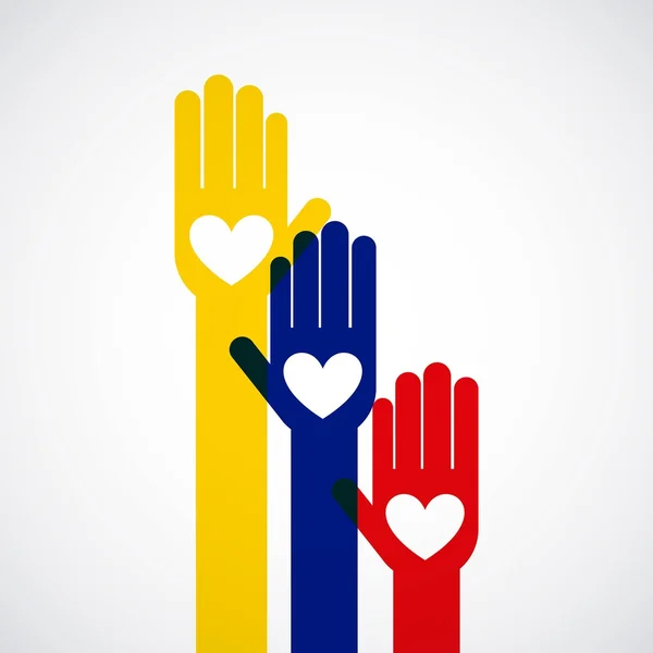 Kolumbiai béke kéz szimbóluma — Stock Vector