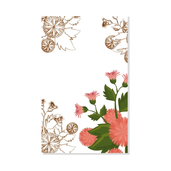 Vintage fleurs décoration invitation carte — Image vectorielle