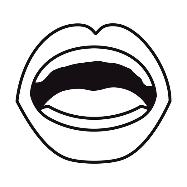 Mond met sexy lippen — Stockvector