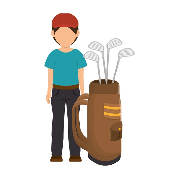 Játékos golf man — Stock Vector