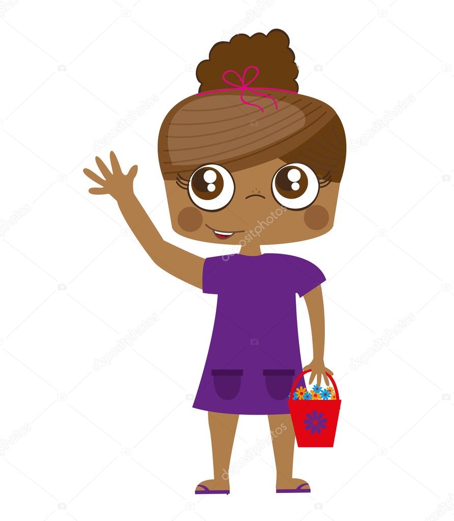 poco carattere sveglio della ragazza — Vettoriali Stock Disegno di illustrazione vettoriale di piccola ragazza simpatico personaggio — Vettoriali di yupiramos