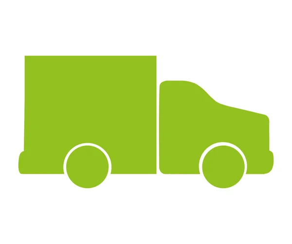 Veículo caminhão ícone isolado verde — Vetor de Stock