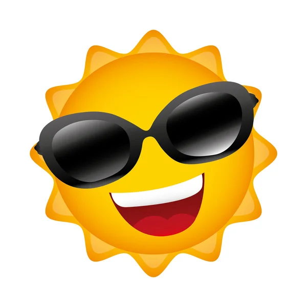 Sun summer character isolated icon — Stock Vector