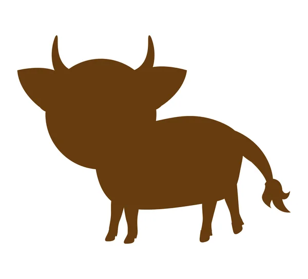 Vaca granja animal silueta icono — Vector de stock