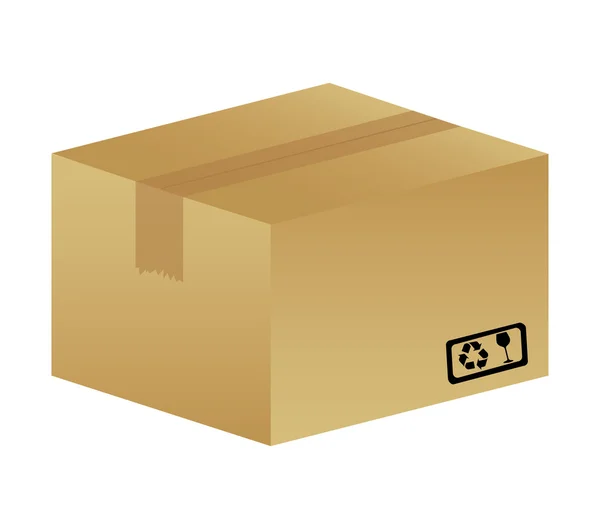 Box carton packing isolated icon — Stock Vector