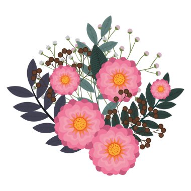 yeşil yaprakları ile güzel çiçekler