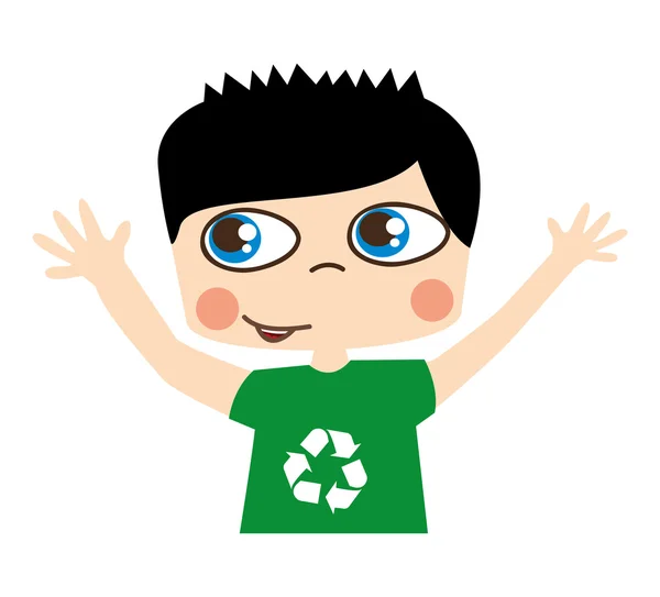 Pequeño niño lindo personaje — Vector de stock