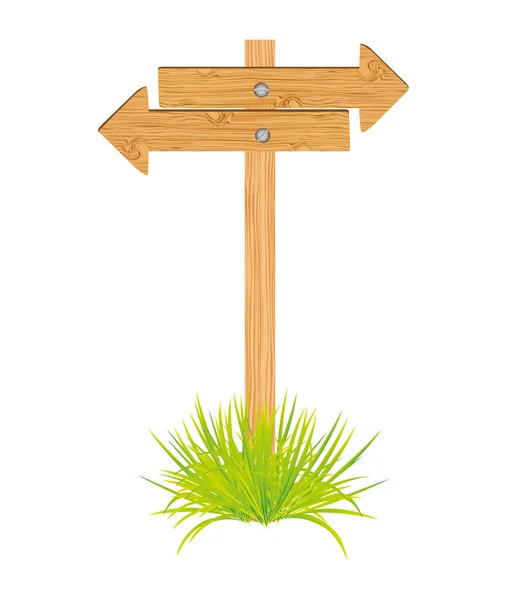 Signe guide flèche en bois — Image vectorielle