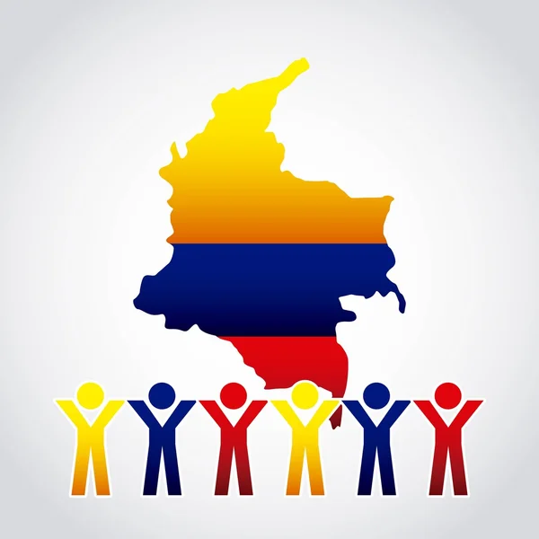 Kolumbijská vlajka barevné ikony — Stockový vektor