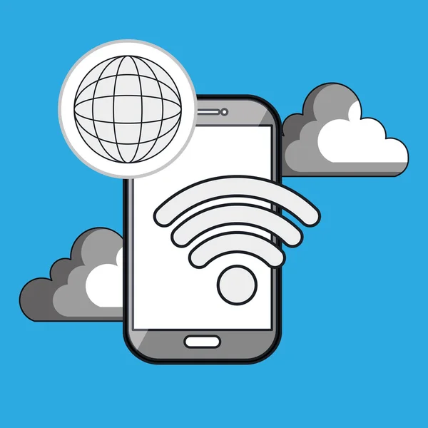Web de nuage de smartphone — Image vectorielle