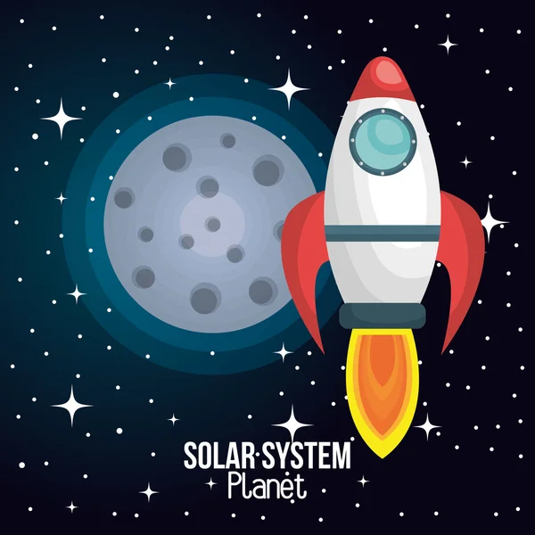 Πύραυλο ηλιακό σύστημα απομονωμένες — Διανυσματικό Αρχείο