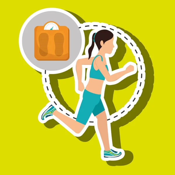 Vrouw lopen sport gezondheid — Stockvector