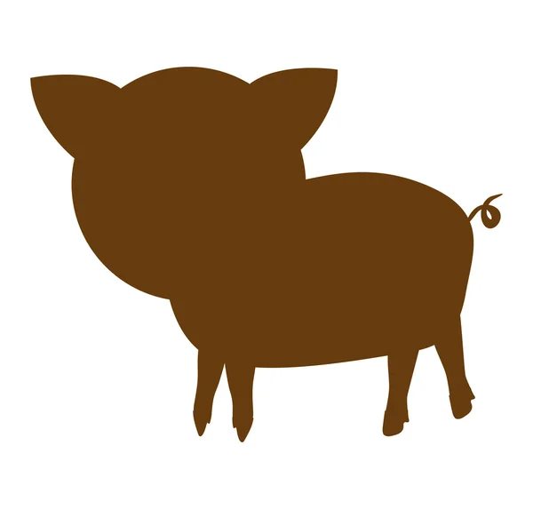 Pig farm animal silhouette icon — Stock Vector