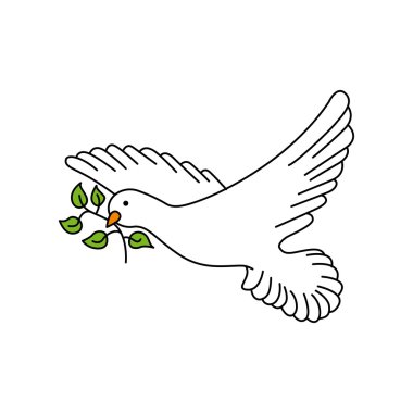Zeytin dalı uzatan barış güvercini