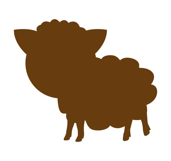 Lamm Bauernhof Tier Silhouette Symbol — Stockvektor