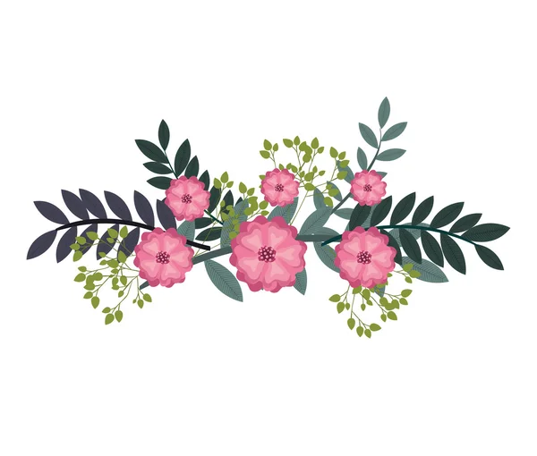 緑の葉を持つ美しい花 — ストックベクタ