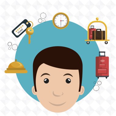 çalışan otel binası simgesi