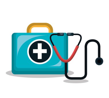 ilk yardım kiti stetoskop izole