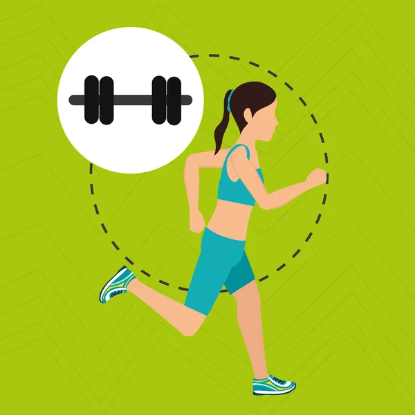 Frauen laufen Sport Gesundheit — Stockvektor