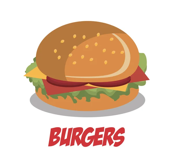 Burger fast food design isolé — Image vectorielle