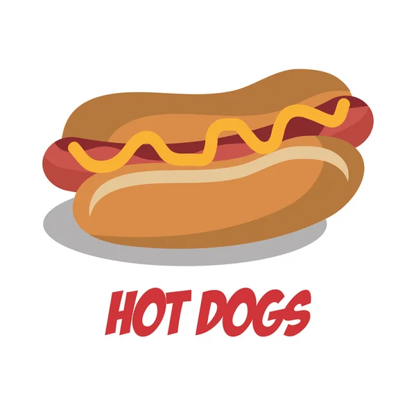 Hot dog fast food design isolated — Stock Vector