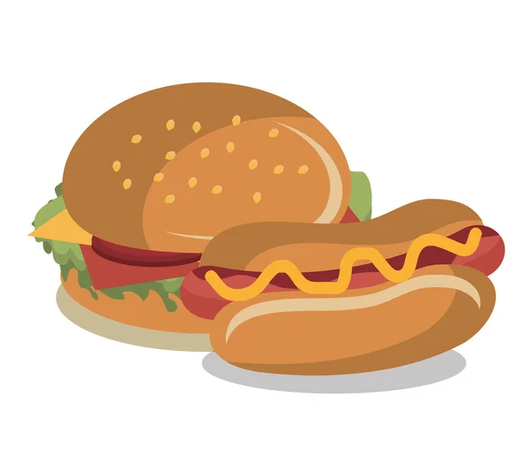 Burger Φάστ φούντ σχέδιο απομονωμένο — Διανυσματικό Αρχείο