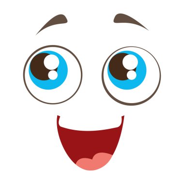 yüz gülümseme mutlu kawaii izole simgesi