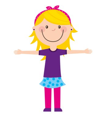 küçük sevimli kız izole simgesi