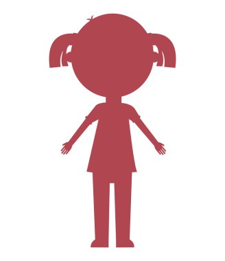 küçük sevimli kız izole simgesi