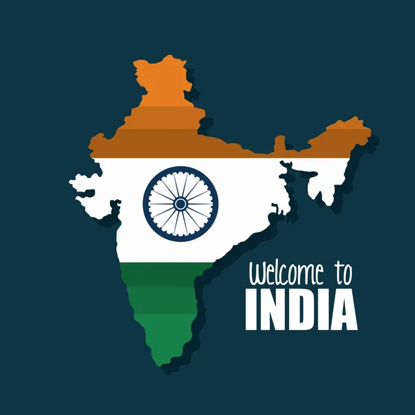 환영 지도 인도 국가 디자인 — 스톡 벡터