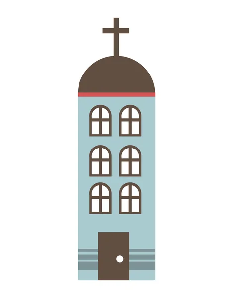 Iglesia edificio religión aislado icono — Vector de stock