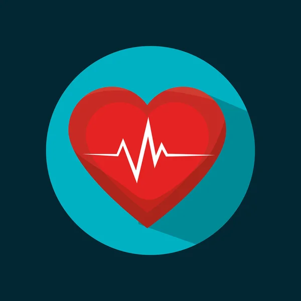 Icono cardiología deporte salud diseño — Vector de stock