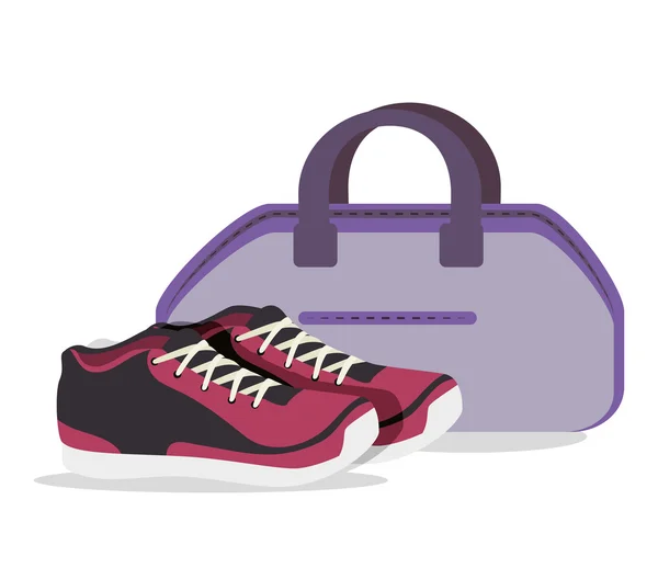 Cartoon sneakers fitness sport elements design — Stock Vector