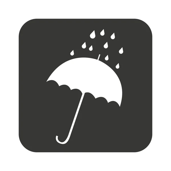 Paraguas negro aislado icono — Vector de stock