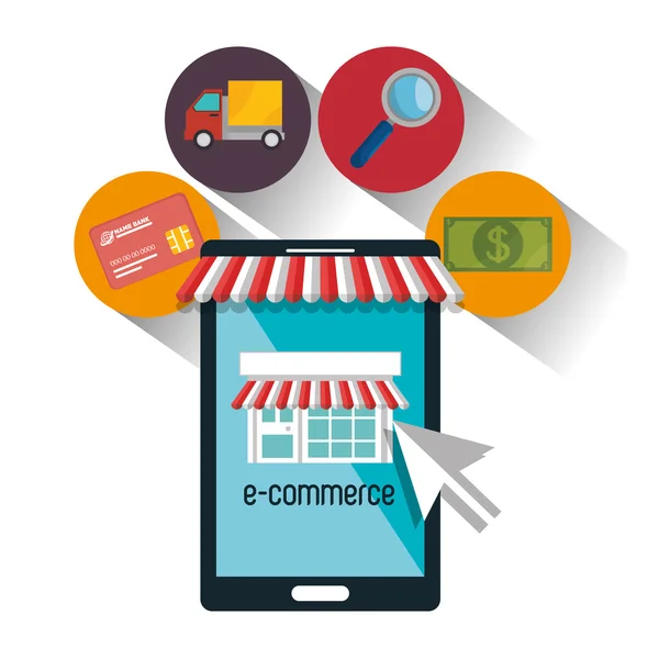 E-commerce loja de design online — Vetor de Stock