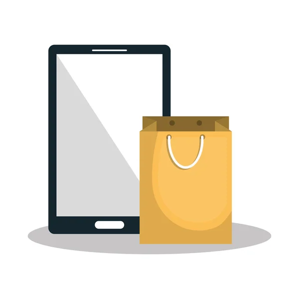 E-commerce smartphone negozio online disegno — Vettoriale Stock