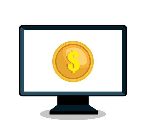 Monitor PC E-Commerce Shop Online-Design — Stockvektor