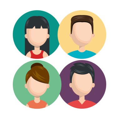 set farklı kişi genç izole