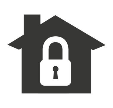 asma kilit simgesine sahip ev siluet