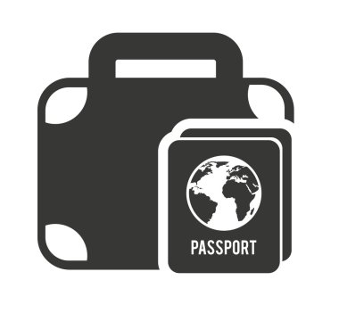 bavul seyahat izole simgesi