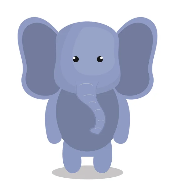 Desenho animado elefante animal pelúcia recheado design —  Vetores de Stock