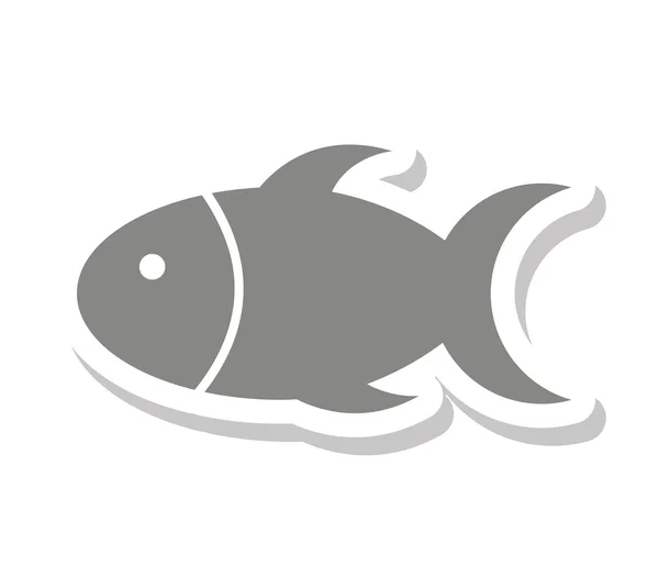 Silhueta animal de peixe isolada —  Vetores de Stock