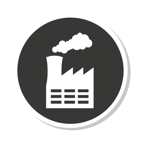Membangun ikon polusi pabrik - Stok Vektor