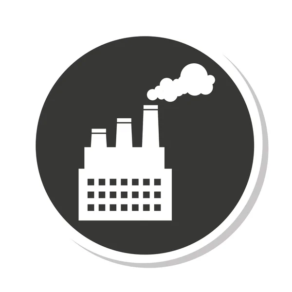 Construire usine usine pollution icône — Image vectorielle