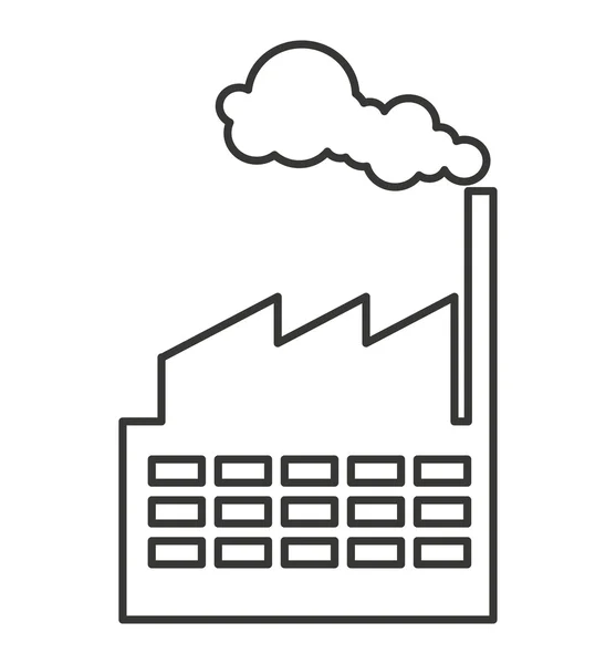 Construir planta ícone de poluição da fábrica — Vetor de Stock
